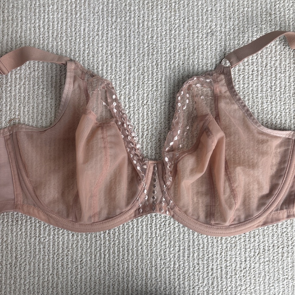 Elomi Matilda Underwire Plunge Bra EL8900 Cafe Au Lait Size UK 32H US 32K